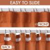 MIULEE Burgundy Red Linen Curtains 84 Inch Length 2 Panels for Bedroom Living Room, Pinch Pleated Soft Thick Linen Textured Window Drapes with Hooks Semi Sheer Light Filtering Christmas Decor(Orange)