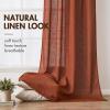 MIULEE Burgundy Red Linen Curtains 84 Inch Length 2 Panels for Bedroom Living Room, Pinch Pleated Soft Thick Linen Textured Window Drapes with Hooks Semi Sheer Light Filtering Christmas Decor(Burnt Orange)