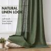 MIULEE Burgundy Red Linen Curtains 84 Inch Length 2 Panels for Bedroom Living Room, Pinch Pleated Soft Thick Linen Textured Window Drapes with Hooks Semi Sheer Light Filtering Christmas Decor(Loden)