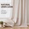 MIULEE Burgundy Red Linen Curtains 84 Inch Length 2 Panels for Bedroom Living Room, Pinch Pleated Soft Thick Linen Textured Window Drapes with Hooks Semi Sheer Light Filtering Christmas Decor(Birch)