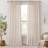 MIULEE Burgundy Red Linen Curtains 84 Inch Length 2 Panels for Bedroom Living Room, Pinch Pleated Soft Thick Linen Textured Window Drapes with Hooks Semi Sheer Light Filtering Christmas Decor(Birch)