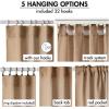 MIULEE Burgundy Red Linen Curtains 84 Inch Length 2 Panels for Bedroom Living Room, Pinch Pleated Soft Thick Linen Textured Window Drapes with Hooks Semi Sheer Light Filtering Christmas Decor(Linen Brown)