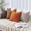 MIULEE Burlap Linen Christmas Throw Pillow Covers 18×18 Inch Set of 2 Dark Green Decorative Pillows Modern Farmhouse Cushion Covers for Outdoor Couch Sofa Bedroom Livingroom Home Decor(Dark Coffee)
