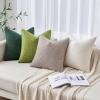 MIULEE Burlap Linen Christmas Throw Pillow Covers 18×18 Inch Set of 2 Dark Green Decorative Pillows Modern Farmhouse Cushion Covers for Outdoor Couch Sofa Bedroom Livingroom Home Decor(Green)