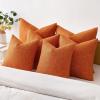 MIULEE Burlap Linen Christmas Throw Pillow Covers 18×18 Inch Set of 2 Dark Green Decorative Pillows Modern Farmhouse Cushion Covers for Outdoor Couch Sofa Bedroom Livingroom Home Decor(Orange)
