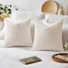 MIULEE Burlap Linen Christmas Throw Pillow Covers 18×18 Inch Set of 2 Dark Green Decorative Pillows Modern Farmhouse Cushion Covers for Outdoor Couch Sofa Bedroom Livingroom Home Decor(Cream White)