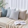 MIULEE Burlap Linen Christmas Throw Pillow Covers 18×18 Inch Set of 2 Dark Green Decorative Pillows Modern Farmhouse Cushion Covers for Outdoor Couch Sofa Bedroom Livingroom Home Decor(Light Blue)