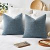 MIULEE Burlap Linen Christmas Throw Pillow Covers 18×18 Inch Set of 2 Dark Green Decorative Pillows Modern Farmhouse Cushion Covers for Outdoor Couch Sofa Bedroom Livingroom Home Decor(Blue)