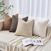 MIULEE Burlap Linen Christmas Throw Pillow Covers 18×18 Inch Set of 2 Dark Green Decorative Pillows Modern Farmhouse Cushion Covers for Outdoor Couch Sofa Bedroom Livingroom Home Decor(Beige)