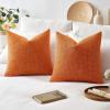 MIULEE Burlap Linen Christmas Throw Pillow Covers 18×18 Inch Set of 2 Dark Green Decorative Pillows Modern Farmhouse Cushion Covers for Outdoor Couch Sofa Bedroom Livingroom Home Decor(Orange)