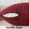 MIULEE Burlap Linen Christmas Throw Pillow Covers 18×18 Inch Set of 2 Dark Green Decorative Pillows Modern Farmhouse Cushion Covers for Outdoor Couch Sofa Bedroom Livingroom Home Decor(Burgundy Red)