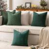 MIULEE Burlap Linen Christmas Throw Pillow Covers 18×18 Inch Set of 2 Dark Green Decorative Pillows Modern Farmhouse Cushion Covers for Outdoor Couch Sofa Bedroom Livingroom Home Decor(Dark Green)