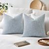 MIULEE Burlap Linen Christmas Throw Pillow Covers 18×18 Inch Set of 2 Dark Green Decorative Pillows Modern Farmhouse Cushion Covers for Outdoor Couch Sofa Bedroom Livingroom Home Decor(Light Blue)