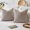 MIULEE Burlap Linen Christmas Throw Pillow Covers 18×18 Inch Set of 2 Dark Green Decorative Pillows Modern Farmhouse Cushion Covers for Outdoor Couch Sofa Bedroom Livingroom Home Decor(Khaki)