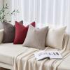 MIULEE Burlap Linen Christmas Throw Pillow Covers 18×18 Inch Set of 2 Dark Green Decorative Pillows Modern Farmhouse Cushion Covers for Outdoor Couch Sofa Bedroom Livingroom Home Decor(Pure White)