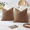 MIULEE Burlap Linen Christmas Throw Pillow Covers 18×18 Inch Set of 2 Dark Green Decorative Pillows Modern Farmhouse Cushion Covers for Outdoor Couch Sofa Bedroom Livingroom Home Decor(Brown)