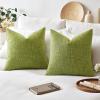 MIULEE Burlap Linen Christmas Throw Pillow Covers 18×18 Inch Set of 2 Dark Green Decorative Pillows Modern Farmhouse Cushion Covers for Outdoor Couch Sofa Bedroom Livingroom Home Decor(Green)