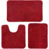 MIULEE Burnt Orange Bathroom Rugs Sets 3 Piece Including U Shaped Toilet Rug – Soft Absorbent Bath Mats Set with Non Slip Rubber Backside, Machine Washable – 20″x30″+16″x24″+U 20″x24″(Red)