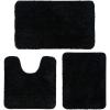 MIULEE Burnt Orange Bathroom Rugs Sets 3 Piece Including U Shaped Toilet Rug – Soft Absorbent Bath Mats Set with Non Slip Rubber Backside, Machine Washable – 20″x30″+16″x24″+U 20″x24″(Black)
