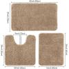 MIULEE Burnt Orange Bathroom Rugs Sets 3 Piece Including U Shaped Toilet Rug – Soft Absorbent Bath Mats Set with Non Slip Rubber Backside, Machine Washable – 20″x30″+16″x24″+U 20″x24″(Tan)