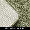 MIULEE Burnt Orange Bathroom Rugs Sets 3 Piece Including U Shaped Toilet Rug – Soft Absorbent Bath Mats Set with Non Slip Rubber Backside, Machine Washable – 20″x30″+16″x24″+U 20″x24″(Sage)