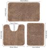 MIULEE Burnt Orange Bathroom Rugs Sets 3 Piece Including U Shaped Toilet Rug – Soft Absorbent Bath Mats Set with Non Slip Rubber Backside, Machine Washable – 20″x30″+16″x24″+U 20″x24″(Light Brown)