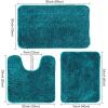 MIULEE Burnt Orange Bathroom Rugs Sets 3 Piece Including U Shaped Toilet Rug – Soft Absorbent Bath Mats Set with Non Slip Rubber Backside, Machine Washable – 20″x30″+16″x24″+U 20″x24″(Teal)