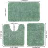 MIULEE Burnt Orange Bathroom Rugs Sets 3 Piece Including U Shaped Toilet Rug – Soft Absorbent Bath Mats Set with Non Slip Rubber Backside, Machine Washable – 20″x30″+16″x24″+U 20″x24″(Sage Green)