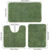 MIULEE Burnt Orange Bathroom Rugs Sets 3 Piece Including U Shaped Toilet Rug – Soft Absorbent Bath Mats Set with Non Slip Rubber Backside, Machine Washable – 20″x30″+16″x24″+U 20″x24″(Moss Green)