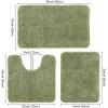 MIULEE Burnt Orange Bathroom Rugs Sets 3 Piece Including U Shaped Toilet Rug – Soft Absorbent Bath Mats Set with Non Slip Rubber Backside, Machine Washable – 20″x30″+16″x24″+U 20″x24″(Sage)