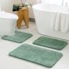 MIULEE Burnt Orange Bathroom Rugs Sets 3 Piece Including U Shaped Toilet Rug – Soft Absorbent Bath Mats Set with Non Slip Rubber Backside, Machine Washable – 20″x30″+16″x24″+U 20″x24″(Sage Green)