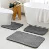 MIULEE Burnt Orange Bathroom Rugs Sets 3 Piece Including U Shaped Toilet Rug – Soft Absorbent Bath Mats Set with Non Slip Rubber Backside, Machine Washable – 20″x30″+16″x24″+U 20″x24″(Grey)