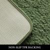 MIULEE Burnt Orange Bathroom Rugs Sets 3 Piece Including U Shaped Toilet Rug – Soft Absorbent Bath Mats Set with Non Slip Rubber Backside, Machine Washable – 20″x30″+16″x24″+U 20″x24″(Moss Green)