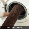 MIULEE Burnt Orange Bathroom Rugs Sets 3 Piece Including U Shaped Toilet Rug – Soft Absorbent Bath Mats Set with Non Slip Rubber Backside, Machine Washable – 20″x30″+16″x24″+U 20″x24″(Brown)