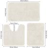 MIULEE Burnt Orange Bathroom Rugs Sets 3 Piece Including U Shaped Toilet Rug – Soft Absorbent Bath Mats Set with Non Slip Rubber Backside, Machine Washable – 20″x30″+16″x24″+U 20″x24″(Ivory)