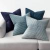 MIULEE Burnt Orange Decorative Throw Pillow Covers 18×18 Inch Set of 4 Boho Color-Clash Cushion Covers Modern Farmhouse Pillow Cases Corduroy Striped Decor for Couch Sofa Bed(Terracotta,Rust)(Dark Blue)