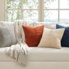 MIULEE Burnt Orange Decorative Throw Pillow Covers 18×18 Inch Set of 4 Boho Color-Clash Cushion Covers Modern Farmhouse Pillow Cases Corduroy Striped Decor for Couch Sofa Bed(Terracotta,Rust)(Blue Rust)
