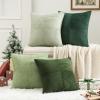 MIULEE Burnt Orange Decorative Throw Pillow Covers 18×18 Inch Set of 4 Boho Color-Clash Cushion Covers Modern Farmhouse Pillow Cases Corduroy Striped Decor for Couch Sofa Bed(Terracotta,Rust)(Green)