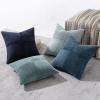 MIULEE Burnt Orange Decorative Throw Pillow Covers 18×18 Inch Set of 4 Boho Color-Clash Cushion Covers Modern Farmhouse Pillow Cases Corduroy Striped Decor for Couch Sofa Bed(Terracotta,Rust)(Dark Blue)