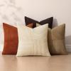 MIULEE Burnt Orange Decorative Throw Pillow Covers 18×18 Inch Set of 4 Boho Color-Clash Cushion Covers Modern Farmhouse Pillow Cases Corduroy Striped Decor for Couch Sofa Bed(Terracotta,Rust)(Brown Beige)
