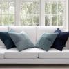 MIULEE Burnt Orange Decorative Throw Pillow Covers 18×18 Inch Set of 4 Boho Color-Clash Cushion Covers Modern Farmhouse Pillow Cases Corduroy Striped Decor for Couch Sofa Bed(Terracotta,Rust)(Dark Blue)