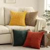 MIULEE Burnt Orange Decorative Throw Pillow Covers 18×18 Inch Set of 4 Boho Color-Clash Cushion Covers Modern Farmhouse Pillow Cases Corduroy Striped Decor for Couch Sofa Bed(Terracotta,Rust)(Green Rust)