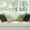 MIULEE Burnt Orange Decorative Throw Pillow Covers 18×18 Inch Set of 4 Boho Color-Clash Cushion Covers Modern Farmhouse Pillow Cases Corduroy Striped Decor for Couch Sofa Bed(Terracotta,Rust)(Green)