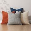 MIULEE Burnt Orange Decorative Throw Pillow Covers 18×18 Inch Set of 4 Boho Color-Clash Cushion Covers Modern Farmhouse Pillow Cases Corduroy Striped Decor for Couch Sofa Bed(Terracotta,Rust)(Blue Rust)