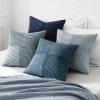 MIULEE Burnt Orange Decorative Throw Pillow Covers 18×18 Inch Set of 4 Boho Color-Clash Cushion Covers Modern Farmhouse Pillow Cases Corduroy Striped Decor for Couch Sofa Bed(Terracotta,Rust)(Dark Blue)