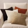 MIULEE Burnt Orange Decorative Throw Pillow Covers 18×18 Inch Set of 4 Boho Color-Clash Cushion Covers Modern Farmhouse Pillow Cases Corduroy Striped Decor for Couch Sofa Bed(Terracotta,Rust)(Brown Beige)