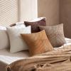 MIULEE Burnt Orange Decorative Throw Pillow Covers 18×18 Inch Set of 4 Boho Color-Clash Cushion Covers Modern Farmhouse Pillow Cases Corduroy Striped Decor for Couch Sofa Bed(Terracotta,Rust)(Brown)