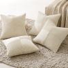 MIULEE Burnt Orange Decorative Throw Pillow Covers 18×18 Inch Set of 4 Boho Color-Clash Cushion Covers Modern Farmhouse Pillow Cases Corduroy Striped Decor for Couch Sofa Bed(Terracotta,Rust)(Beige)
