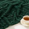 MIULEE Burnt Orange Fleece Blanket, Durable Plush Fuzzy Extra Soft Warm Cozy Striped Flannel Fall Throw Blanket for Couch Sofa Bed 30″x40″(Army Green)