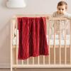 MIULEE Burnt Orange Fleece Blanket, Durable Plush Fuzzy Extra Soft Warm Cozy Striped Flannel Fall Throw Blanket for Couch Sofa Bed 30″x40″(Burgundy Red)